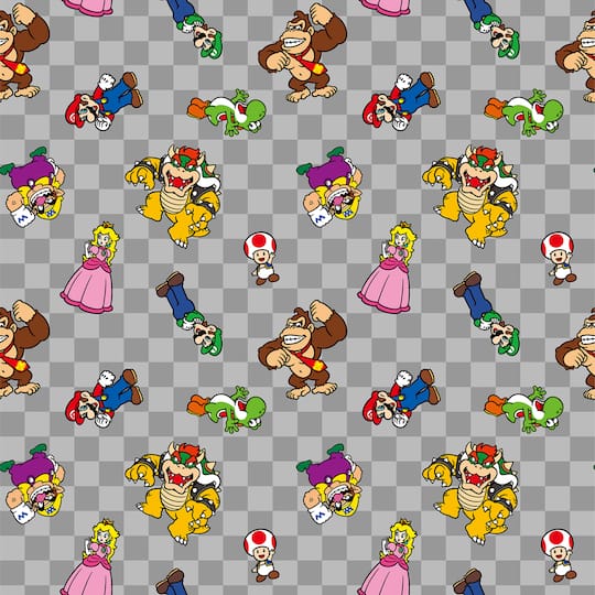 Nintendo® Characters Checker Toss Cotton Fabric
